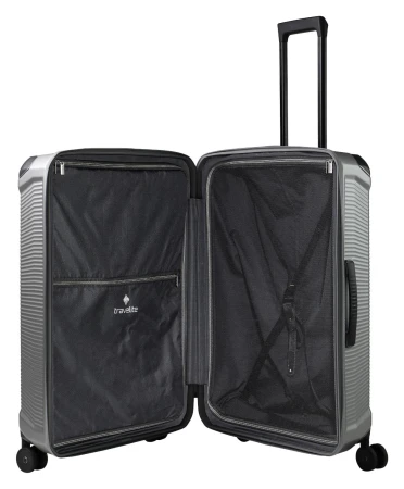 Travelite Millennium L stříbrný cestovní kufr