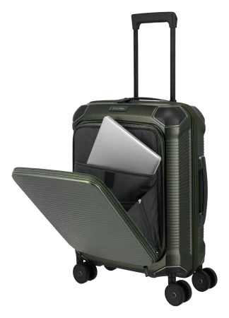 Travelite Millennium S zelený kabinový kufr s přední kapsou