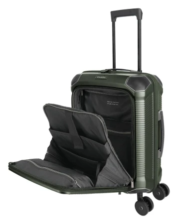 Travelite Millennium S zelený kabinový kufr s přední kapsou