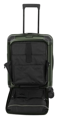 Travelite Millennium S zelený kabinový kufr s přední kapsou