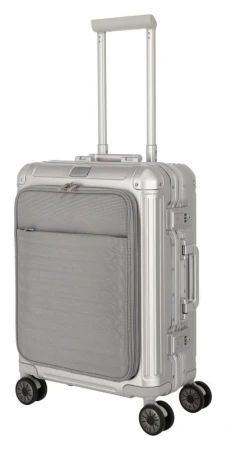 Travelite Next 2.0 S Front pocket stříbrný kabinový kufr