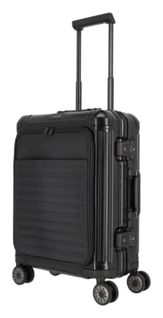Travelite Next 4w S Front Pocket černý kabinový kufr