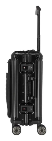 Travelite Next 4w S Front Pocket černý kabinový kufr