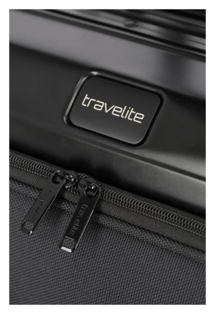 Travelite Next 4w S Front Pocket černý kabinový kufr