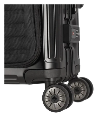 Travelite Next 4w S Front Pocket černý kabinový kufr