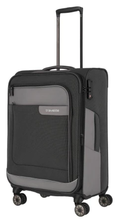 Travelite Viia 4w M Anthracite kufr + kosmetická taštička zdarma Travelite Viia 4w M Anthracite kufr + kosmetická taštička zdarma
