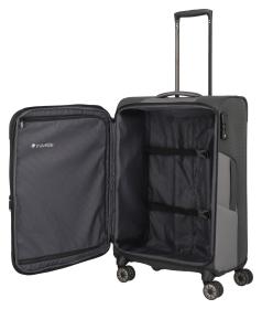 Travelite Viia 4w M Anthracite kufr + kosmetická taštička zdarma