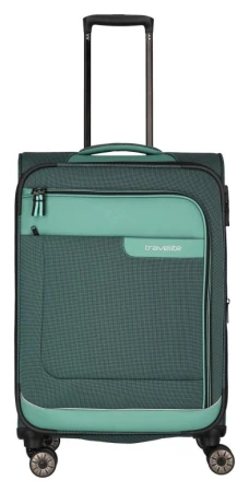 Travelite Viia 4w M Green kufr + kosmetická taštička zdarma
