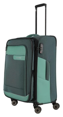 Travelite Viia 4w M Green kufr + kosmetická taštička zdarma