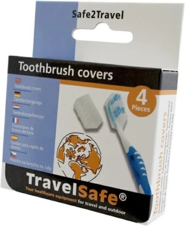 Travel Safe transparentní sada 4 krytů na zubní kartáčky