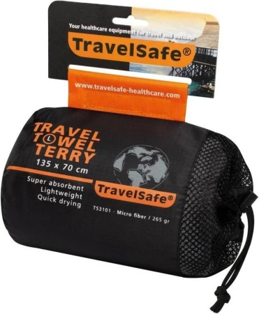 TravelSafe uterák Microfiber Terry Towel L charcoal/orange