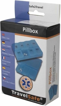 Travel Safe Pillbox transparentní sada dávkovačů na léky