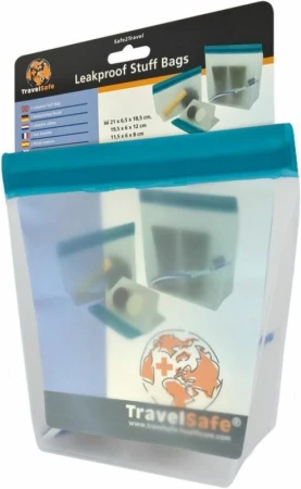 Travel Safe Leakproof Bag transparentní sada 3 pouzder