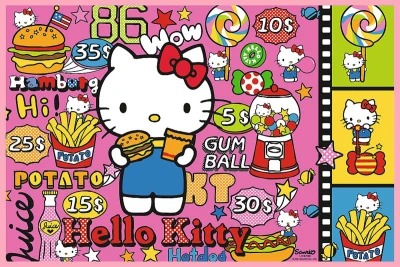 Trefl PUZZLE 2v1 Hello Kitty a přátelé 41x28cm skládačka 400 dílků