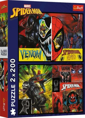 Trefl PUZZLE 2v1 Spiderman Ve dne v noci 41x28cm skládačka 400 dílků Trefl PUZZLE 2v1 Spiderman Ve dne v noci 41x28cm skládačka 400 dílků