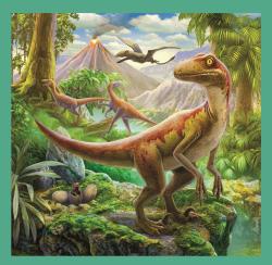 Trefl PUZZLE 3v1 Svět dinosaurů 20x20cm skládačka 106 dílků