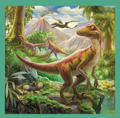 Trefl PUZZLE 3v1 Svět dinosaurů 20x20cm skládačka 106 dílků