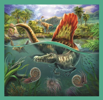 Trefl PUZZLE 3v1 Svět dinosaurů 20x20cm skládačka 106 dílků
