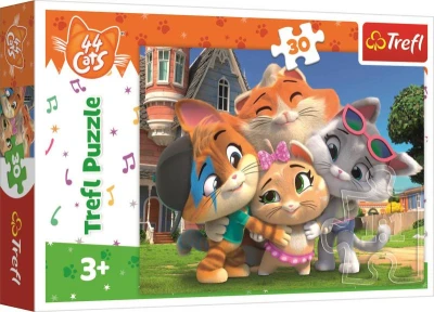 Trefl PUZZLE 44 Koček Přátelství v zemi koček 27x20cm skládačka 30 dílků Trefl PUZZLE 44 Koček Přátelství v zemi koček 27x20cm skládačka 30 dílků