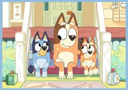 Trefl PUZZLE 4v1 Bluey a jeho svět 29x21cm skládačka 71 dílků