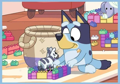 Trefl PUZZLE 4v1 Bluey a jeho svět 29x21cm skládačka 71 dílků