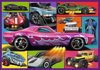 Trefl PUZZLE 4v1 Hot Wheels Závodní auta 34x24cm skládačka 1000 dílků