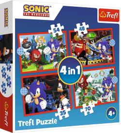 Trefl PUZZLE 4v1 Ježek Sonic Dobrodružná jízda 29x21cm 207 dílků skládačka Trefl PUZZLE 4v1 Ježek Sonic Dobrodružná jízda 29x21cm 207 dílků skládačka