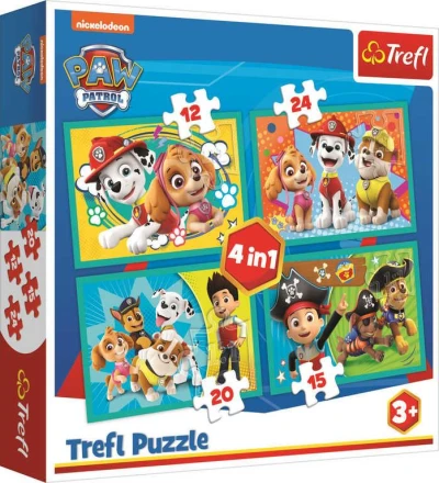 Trefl PUZZLE 4v1 Šťastný den Tlapková patrola 29x21cm 71 dílků skládačka Trefl PUZZLE 4v1 Šťastný den Tlapková patrola 29x21cm 71 dílků skládačka