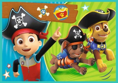 Trefl PUZZLE 4v1 Šťastný den Tlapková patrola 29x21cm 71 dílků skládačka