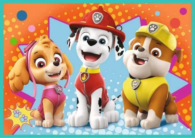 Trefl PUZZLE 4v1 Šťastný den Tlapková patrola 29x21cm 71 dílků skládačka