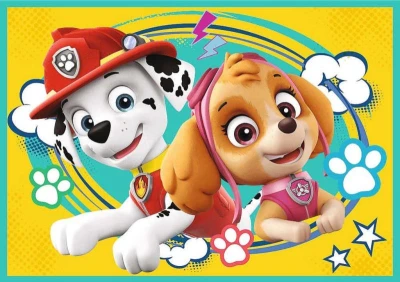 Trefl PUZZLE 4v1 Šťastný den Tlapková patrola 29x21cm 71 dílků skládačka