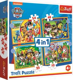 Trefl PUZZLE 4v1 Tlapková Patrola Prázdniny 29x21cm 207 dílků skládačka Trefl PUZZLE 4v1 Tlapková Patrola Prázdniny 29x21cm 207 dílků skládačka