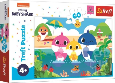 Trefl PUZZLE Baby Shark s rodinou na dovolené 33x22cm skládačka 60 dílků
