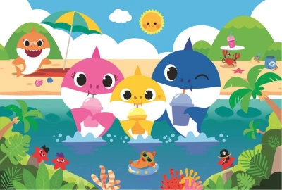 Trefl PUZZLE Baby Shark s rodinou na dovolené 33x22cm skládačka 60 dílků