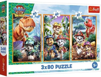 Trefl PUZZLE Dinosauří hrdinové Tlapková Patrola 18x28cm 3x80 dílků 3v1 Trefl PUZZLE Dinosauří hrdinové Tlapková Patrola 18x28cm 3x80 dílků 3v1
