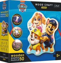 Trefl PUZZLE DŘEVO Legrační Tlapková Patrola 20x24cm tvarované 50 dílků Trefl PUZZLE DŘEVO Legrační Tlapková Patrola 20x24cm tvarované 50 dílků