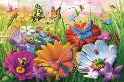Trefl PUZZLE Easy Piece Hmyz na louce 60x40cm 300 dílků skládačka