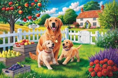 Trefl PUZZLE Easy Piece Psi na venkově 60x40cm 300 dílků skládačka