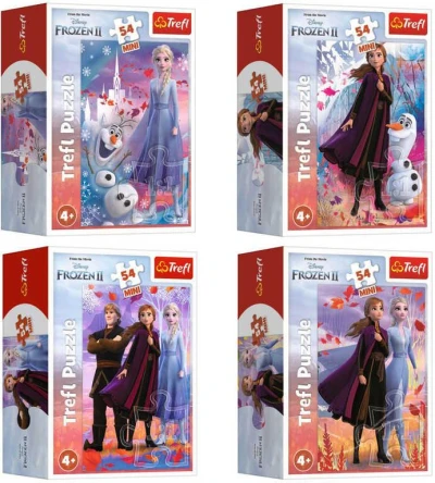 Trefl PUZZLE Frozen 2 (Ledové Království) mini 20x13cm 54 dílků 4 druhy