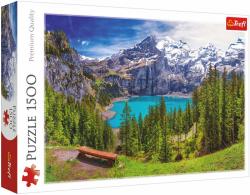 Trefl PUZZLE Jezero Oeschinen Alpy Švýcarsko 85x58cm skládačka 1500 dílků