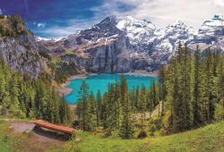 Trefl PUZZLE Jezero Oeschinen Alpy Švýcarsko 85x58cm skládačka 1500 dílků
