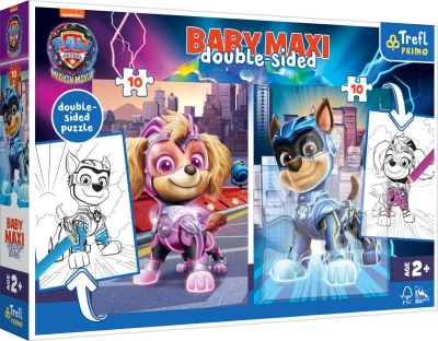 Trefl PUZZLE MAXI Oboustranné Paw Patrol 30x40cm 2x10 dílků s omalovánkou 2v1 Trefl PUZZLE MAXI Oboustranné Paw Patrol 30x40cm 2x10 dílků s omalovánkou 2v1