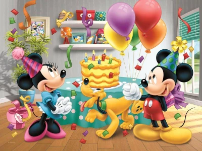 Trefl PUZZLE Mickey a Minnie slaví narozeniny 27x20cm 30 dílků skládačka