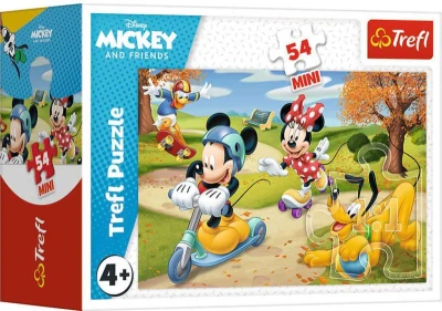 Trefl PUZZLE Mickey Mouse Den s přáteli mini 20x13cm 54 dílků 4 druhy