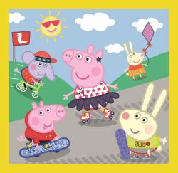 Trefl PUZZLE Peppa Pig: Šťastný den prasátka 20x20cm skládačka 3v1
