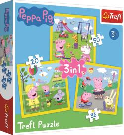 Trefl PUZZLE Peppa Pig: Šťastný den prasátka 20x20cm skládačka 3v1 Trefl PUZZLE Peppa Pig: Šťastný den prasátka 20x20cm skládačka 3v1