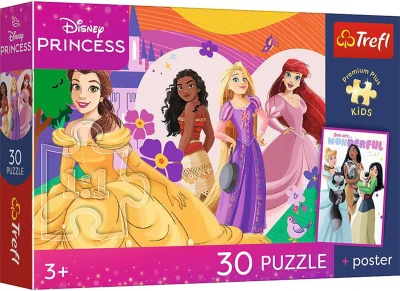 Trefl PUZZLE Plus Kids Disney Princess 27x20cm 30 dílků s plakátem