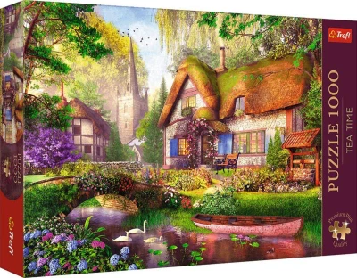 Trefl PUZZLE PREMIUM Čas na čaj Dřevěná chata 68x48cm 1000 dílků