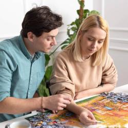 Trefl PUZZLE PREMIUM Čas na čaj Pohled na Londýn 69x48cm 1000 dílků