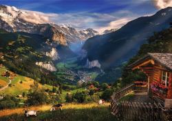 Trefl PUZZLE PREMIUM Photo Odyssey Lauterbrunnen Švýcarsko 68x48cm 1000 dílků